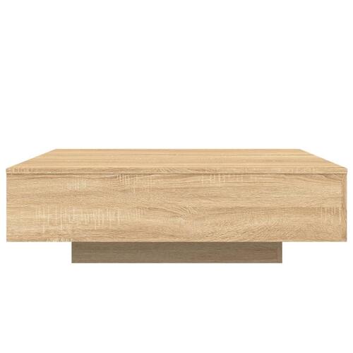 Sofabord med LED-lys 100x100x31 cm sonoma-eg