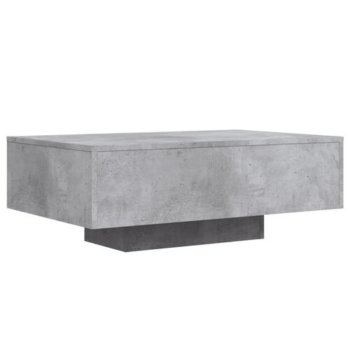 Sofabord med LED-lys 85x55x31 cm betongrå