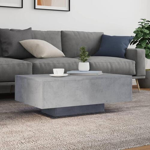 Sofabord med LED-lys 85x55x31 cm betongrå