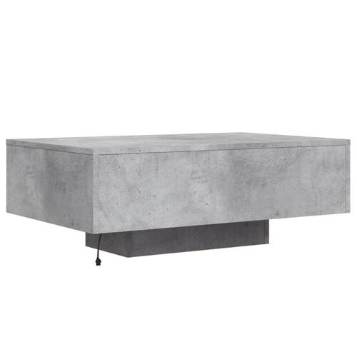 Sofabord med LED-lys 85x55x31 cm betongrå