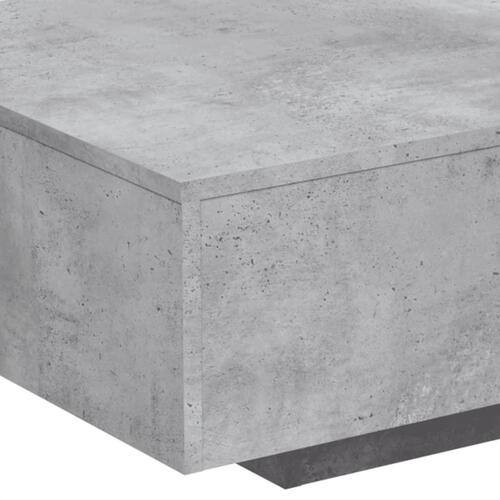 Sofabord med LED-lys 85x55x31 cm betongrå