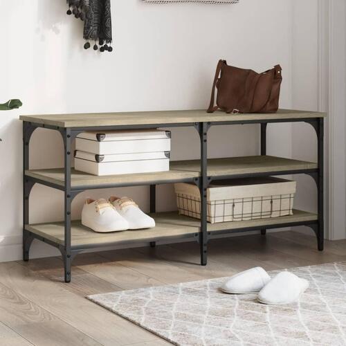 Skobænk 100x38,5x49 cm konstrueret træ sonoma-eg