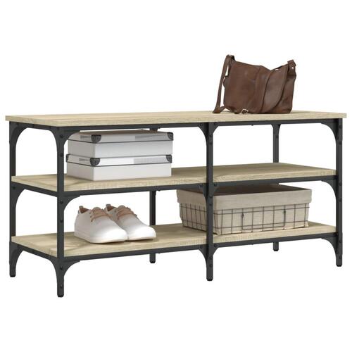 Skobænk 100x38,5x49 cm konstrueret træ sonoma-eg