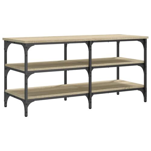 Skobænk 100x38,5x49 cm konstrueret træ sonoma-eg
