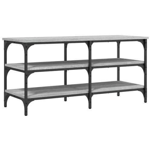 Skobænk 100x38,5x49 cm konstrueret træ grå sonoma-eg
