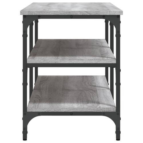 Skobænk 100x38,5x49 cm konstrueret træ grå sonoma-eg