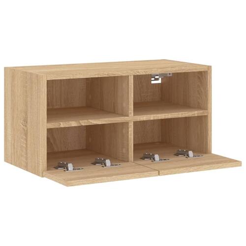Væghængt tv-bord 60x30x30 cm konstrueret træ sonoma-eg