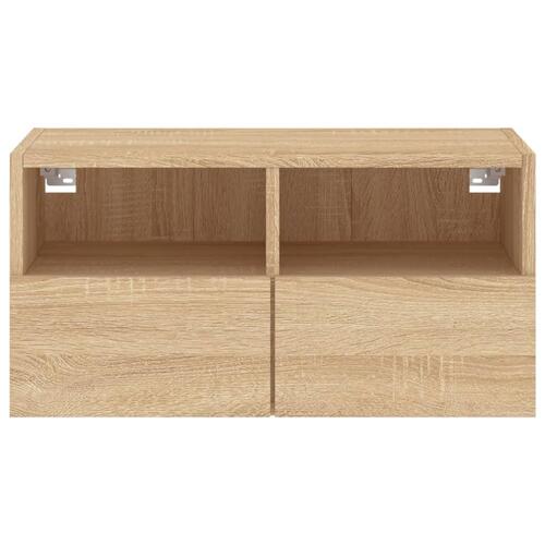 Væghængt tv-bord 60x30x30 cm konstrueret træ sonoma-eg