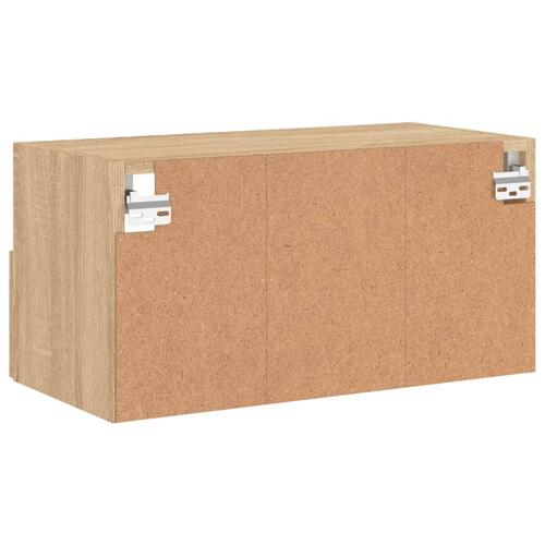 Væghængt tv-bord 60x30x30 cm konstrueret træ sonoma-eg