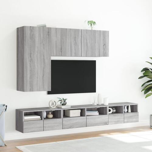 Væghængt tv-bord 60x30x30 cm konstrueret træ grå sonoma-eg