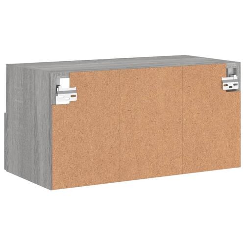 Væghængt tv-bord 60x30x30 cm konstrueret træ grå sonoma-eg