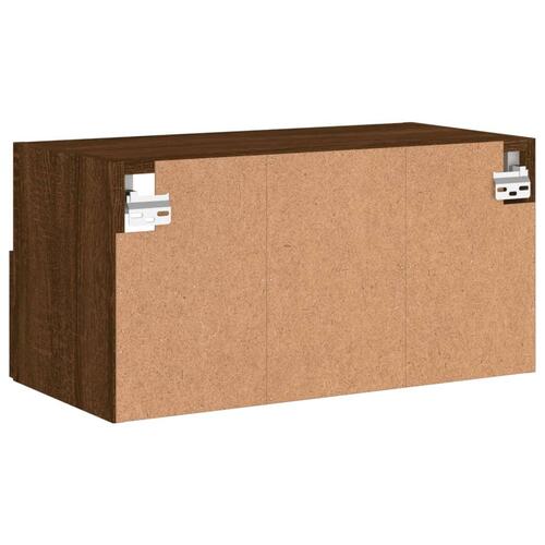 Væghængt tv-bord 60x30x30 cm konstrueret træ brun egetræsfarve