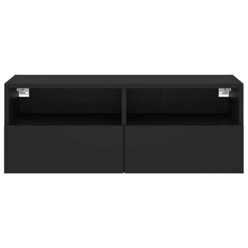 Væghængt tv-bord 80x30x30 cm konstrueret træ sort