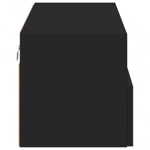 Væghængt tv-bord 80x30x30 cm konstrueret træ sort