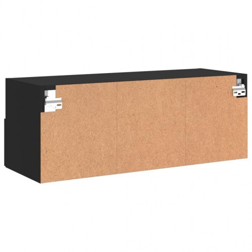 Væghængt tv-bord 80x30x30 cm konstrueret træ sort