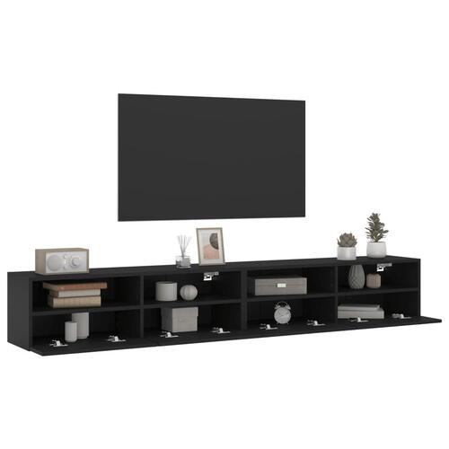 Væghængte tv-borde 2 stk. 100x30x30 cm konstrueret træ sort