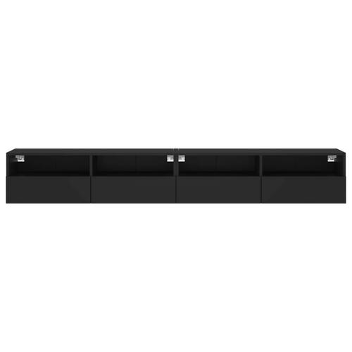 Væghængte tv-borde 2 stk. 100x30x30 cm konstrueret træ sort