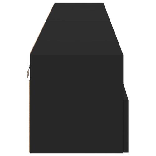 Væghængte tv-borde 2 stk. 100x30x30 cm konstrueret træ sort