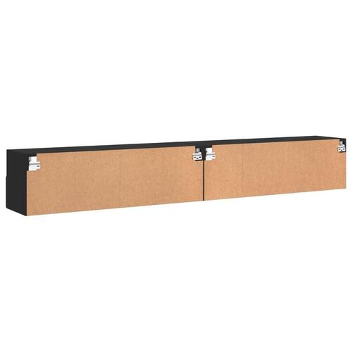 Væghængte tv-borde 2 stk. 100x30x30 cm konstrueret træ sort