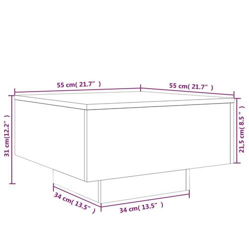 Sofabord 55x55x31 cm konstrueret træ sort