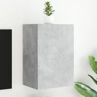 Væghængt tv-bord 40,5x30x60 cm konstrueret træ betongrå