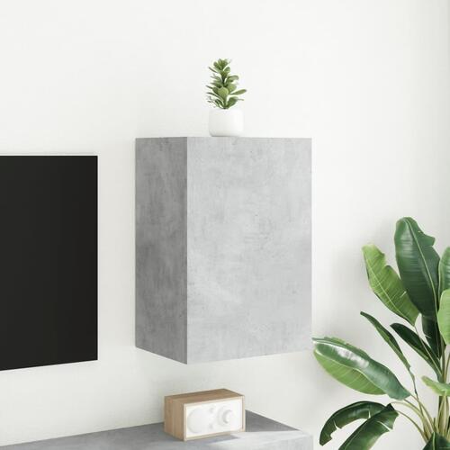 Væghængt tv-bord 40,5x30x60 cm konstrueret træ betongrå