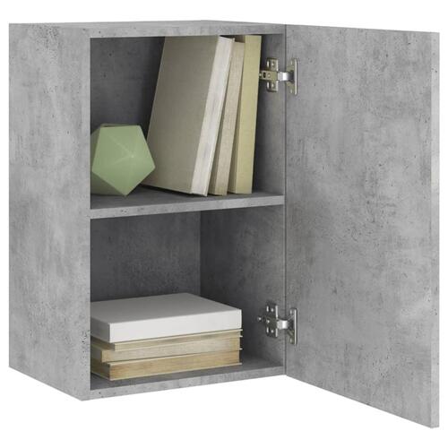 Væghængt tv-bord 40,5x30x60 cm konstrueret træ betongrå