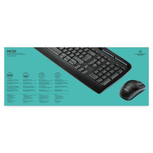 Tastatur og mus Logitech Wireless Combo MK330 Sort Qwerty US