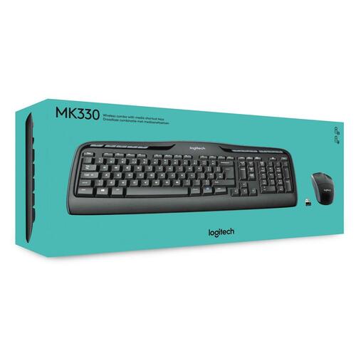 Tastatur og mus Logitech Wireless Combo MK330 Sort Qwerty US