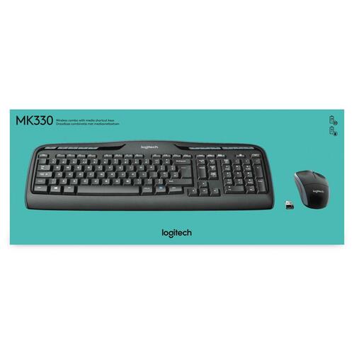 Tastatur og mus Logitech Wireless Combo MK330 Sort Qwerty US