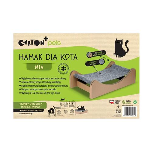 Hængende kat hængekøje Carton+Pets Mia Grå