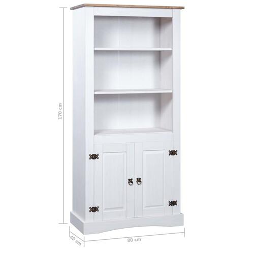 Skab Corona-serien 80x40x170 cm mexicansk fyrretræ hvid