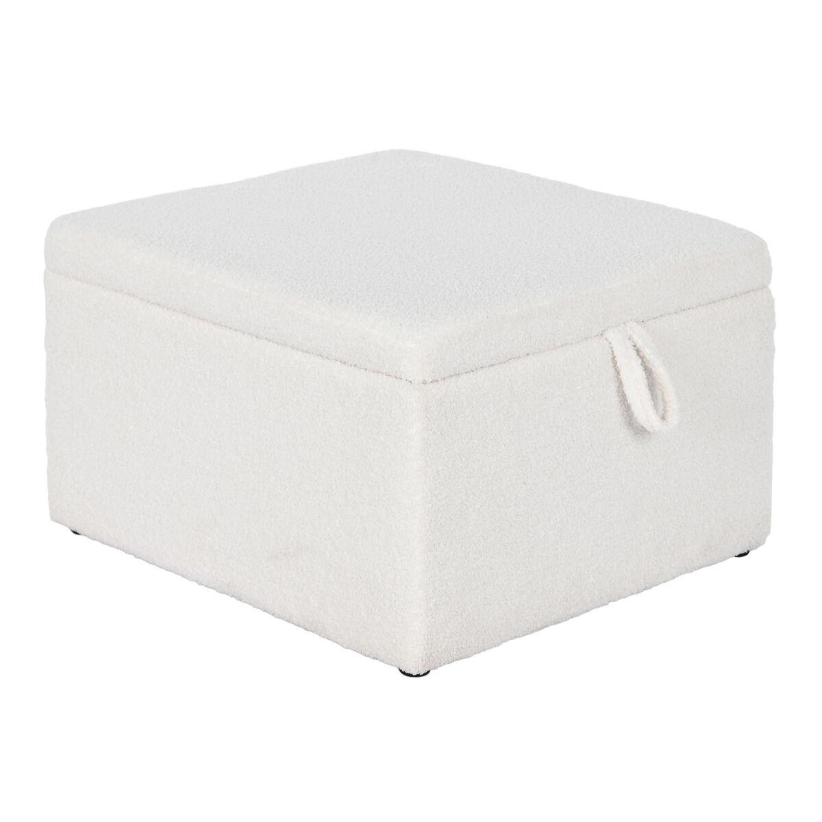 Stol Home ESPRIT Hvid Polyester Træ MDF 60 x 60 x 36 cm