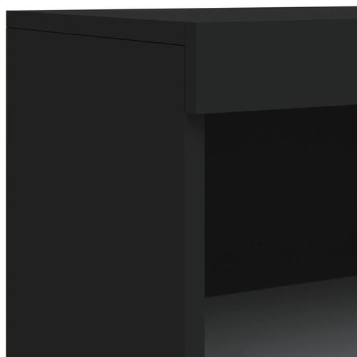 Skænk med LED-lys 60,5x37x100 cm sort