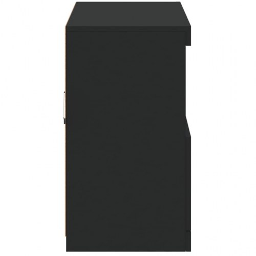 Skænk med LED-lys 81x37x67 cm sort