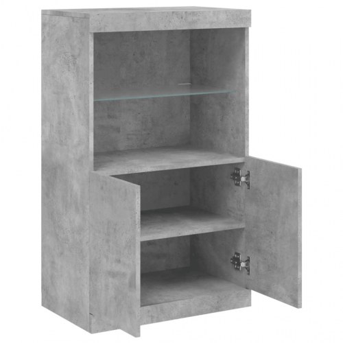 Skænk med LED-lys 60,5 x 37 x 100 cm - betongrå