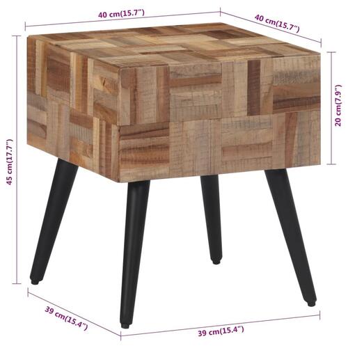 Sidebord 40x40x45 cm massivt genbrugsteak