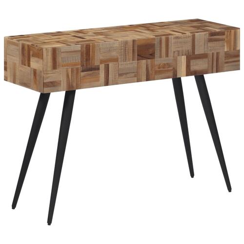 Konsolbord 110x34x80 cm massivt genbrugsteak