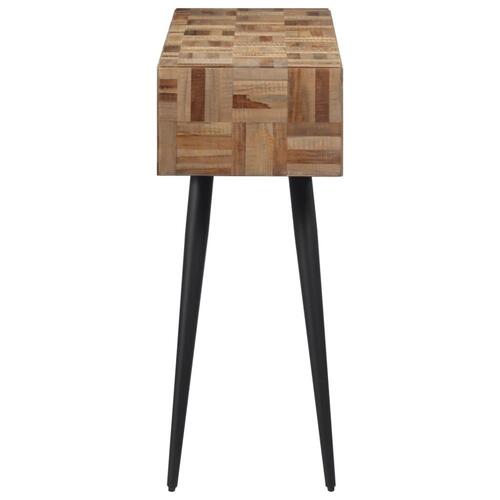 Konsolbord 110x34x80 cm massivt genbrugsteak