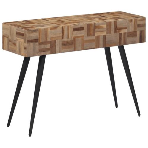 Konsolbord 110x34x80 cm massivt genbrugsteak