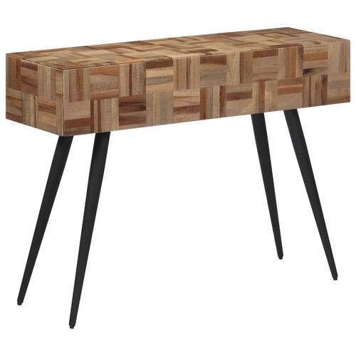 Konsolbord 110x34x80 cm massivt genbrugsteak