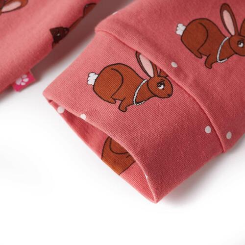 Onesie med hætte til børn str. 92 gammelrosa