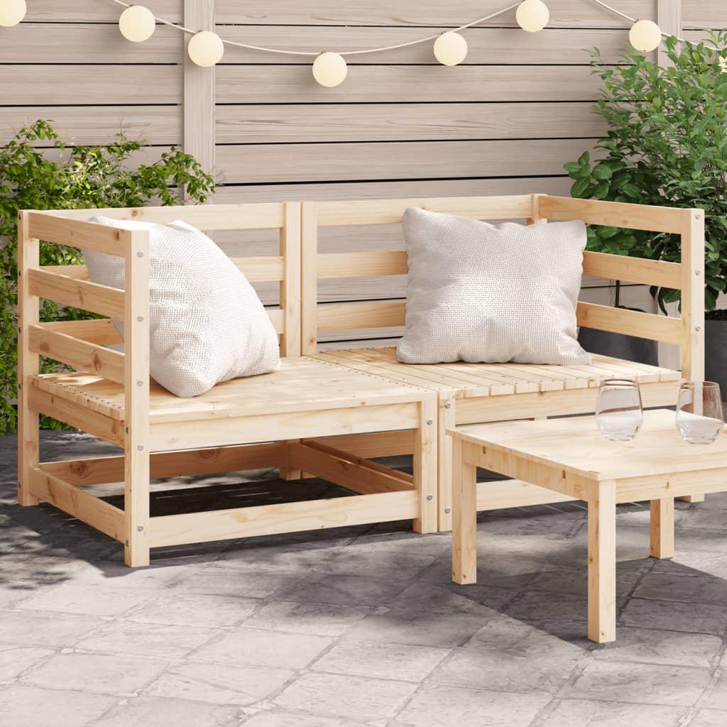 Hjørnemoduler 2 stk. til havesofa 70x70x67 cm massivt fyrretræ