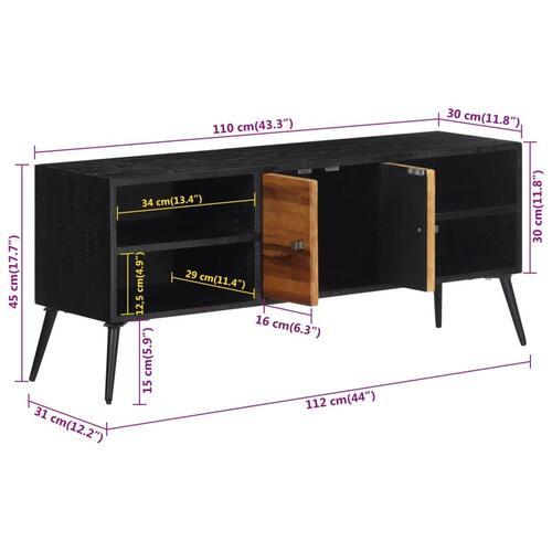 Tv-bord 112x31x45 cm massivt genbrugsteak