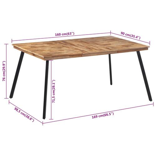 Spisebord 169x98,5x76 cm massivt teaktræ