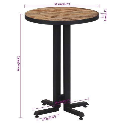 Bistrobord Ø55x76 cm rund massivt genbrugsteak