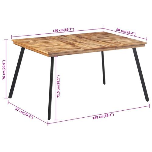 Spisebord 148x97x76 cm massivt teaktræ