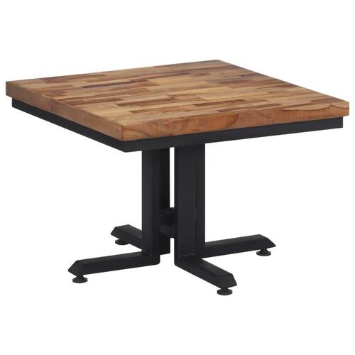 Sofabord 55x55x40 cm massivt genbrugsteak