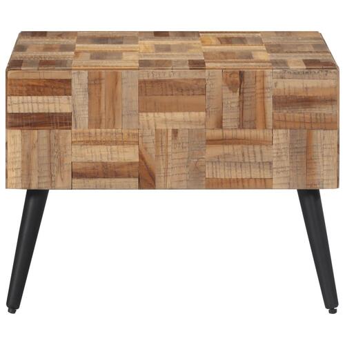 Sofabord 55x55x40 cm massivt genbrugsteak grå