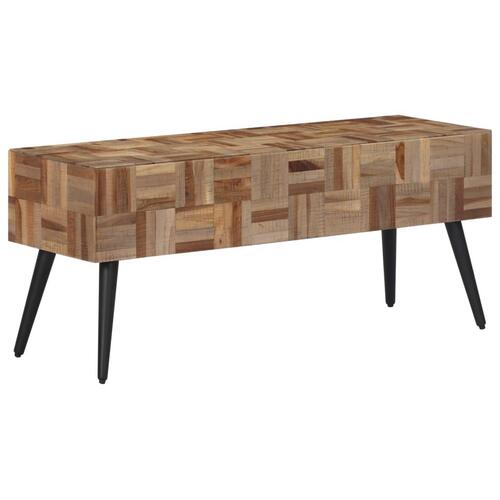 Bænk 110x35x45 cm massivt genbrugsteak